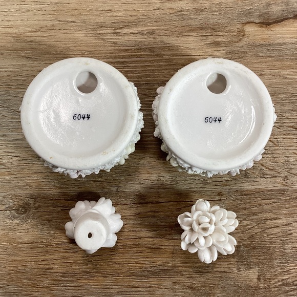 Vintage Candle Holders-Ardalt Lenwile Japan Porcelain Chrysanthemums - Picture 10 of 15